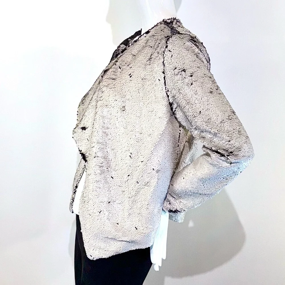 NWT CUPCAKES & CASHMERE Two Tone FLIP SEQUIN Blazer/Jacket Size: Medium